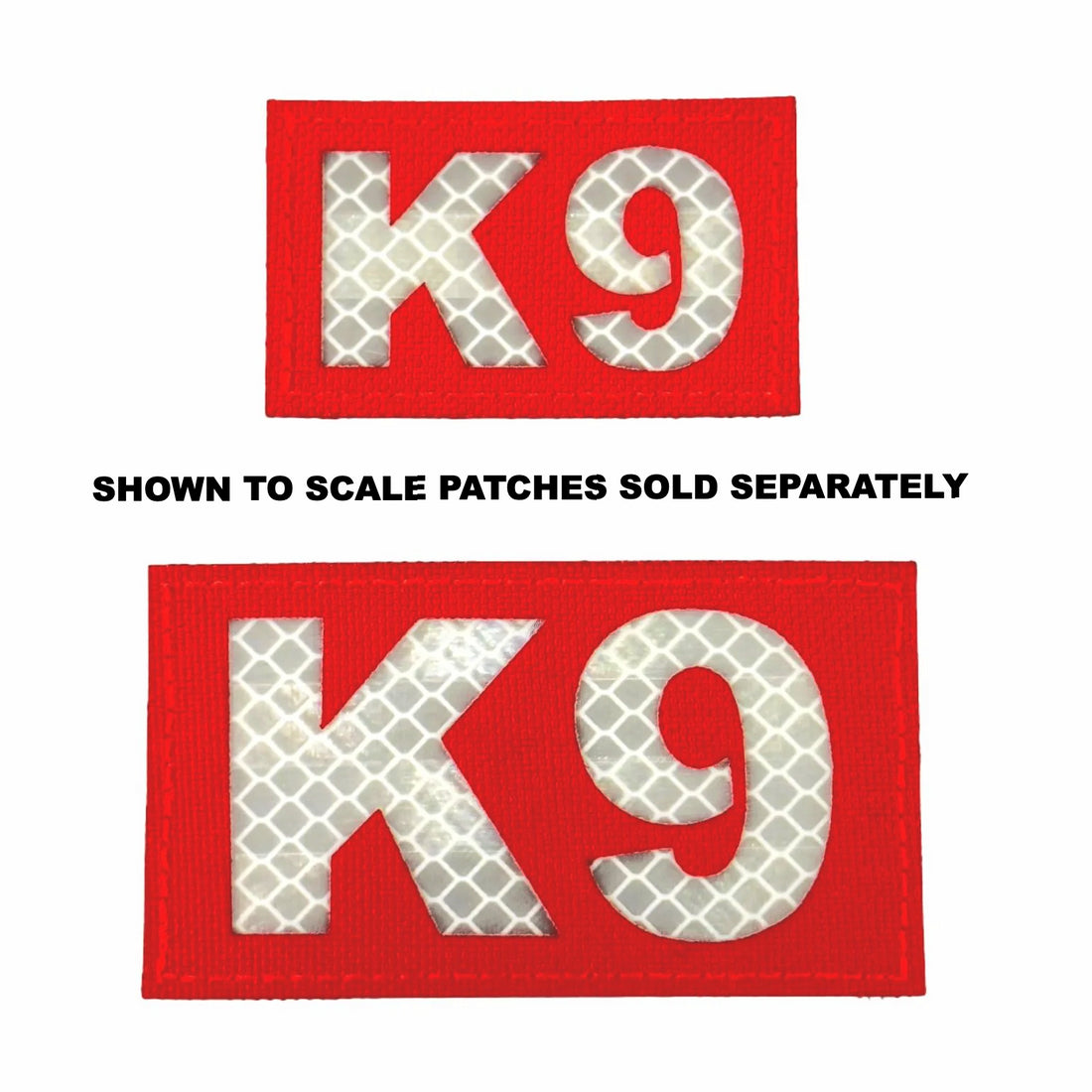 Mini K9 Laser Cut Reflective Morale Patch in Red - kiloninerpets