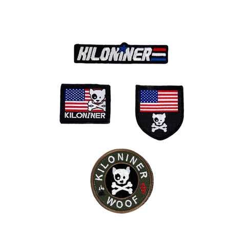4 Pack - Mini Red White and Blue Logo Patches - kiloninerpets
