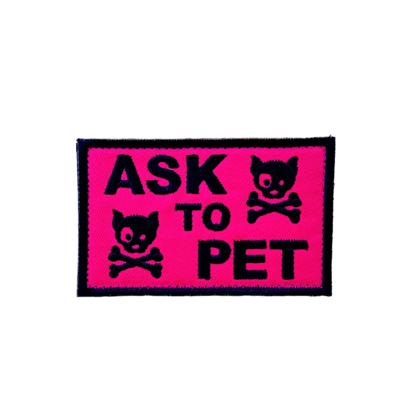 Ask to Pet Skull Embroidered Patch