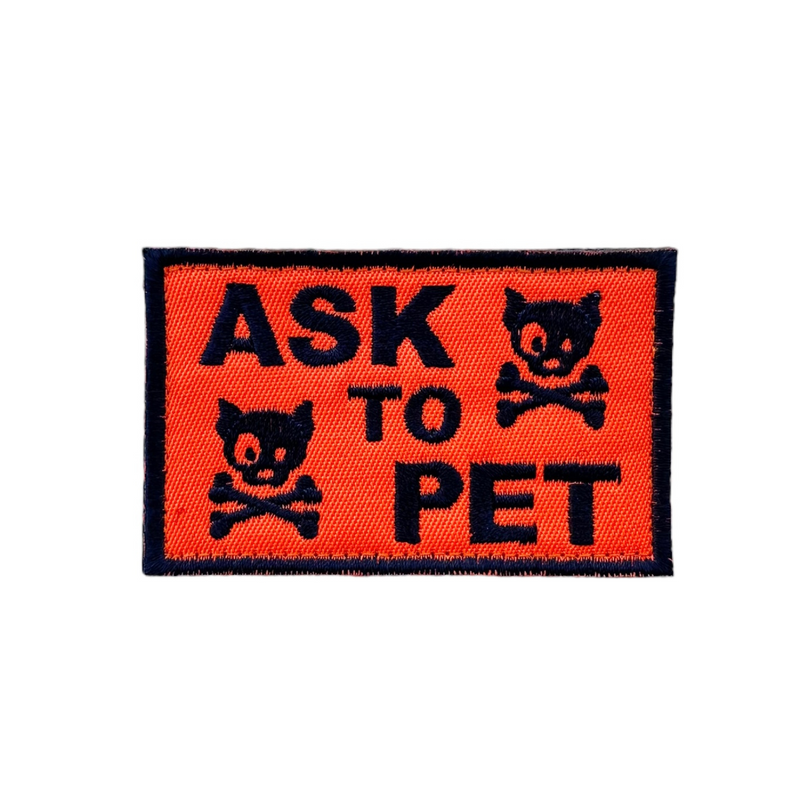 Ask to Pet Skull Embroidered Patch - kiloninerpets