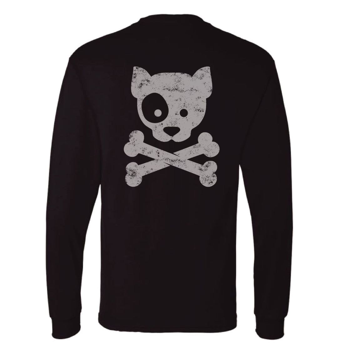 Reflective Ink Subdued Dog and Crossbones Long Sleeve Tee - kiloninerpets