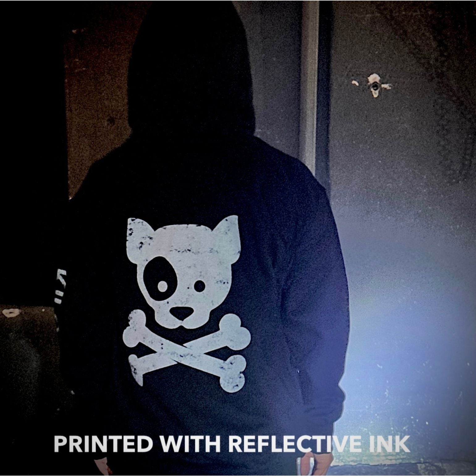 Reflective Ink Subdued Dog and Crossbones Short Sleeve Tee - kiloninerpets