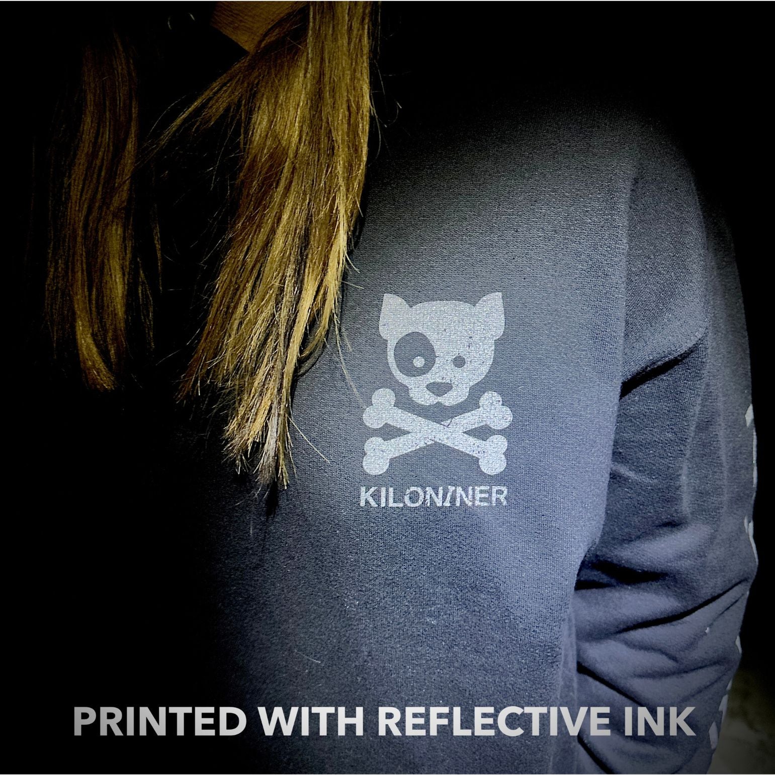 Reflective Ink Subdued Dog and Crossbones Short Sleeve Tee - kiloninerpets