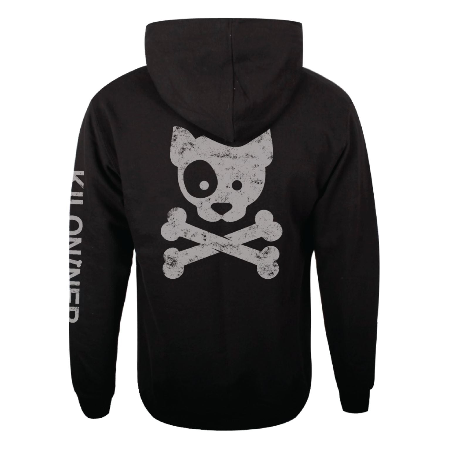 Reflective Ink Subdued Dog and Crossbones Hoodie - kiloninerpets