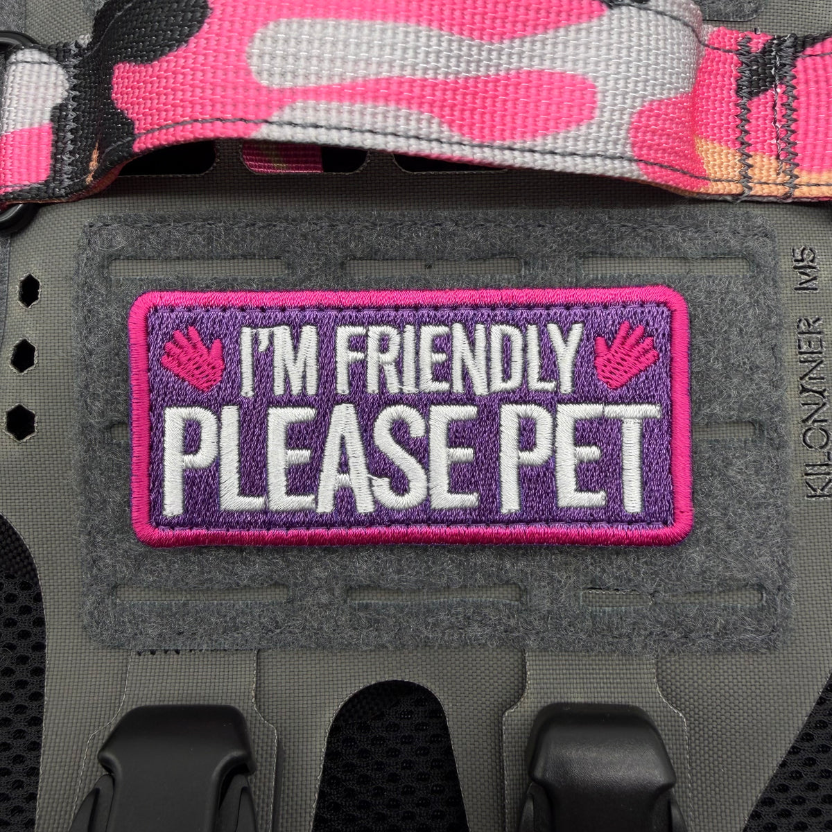 Please Patch Please Pet I'm Friendly - Pink Purple Morale Patch