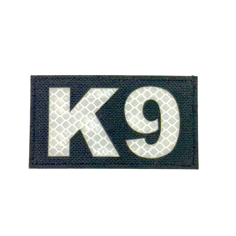 K9 Laser Cut Reflective Morale Patch in Black - kiloninerpets