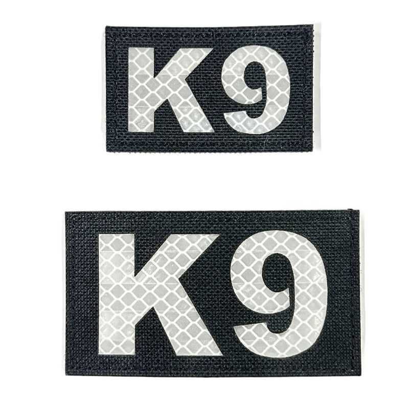 Mini K9 Laser Cut Reflective Morale Patch in Black - kiloninerpets