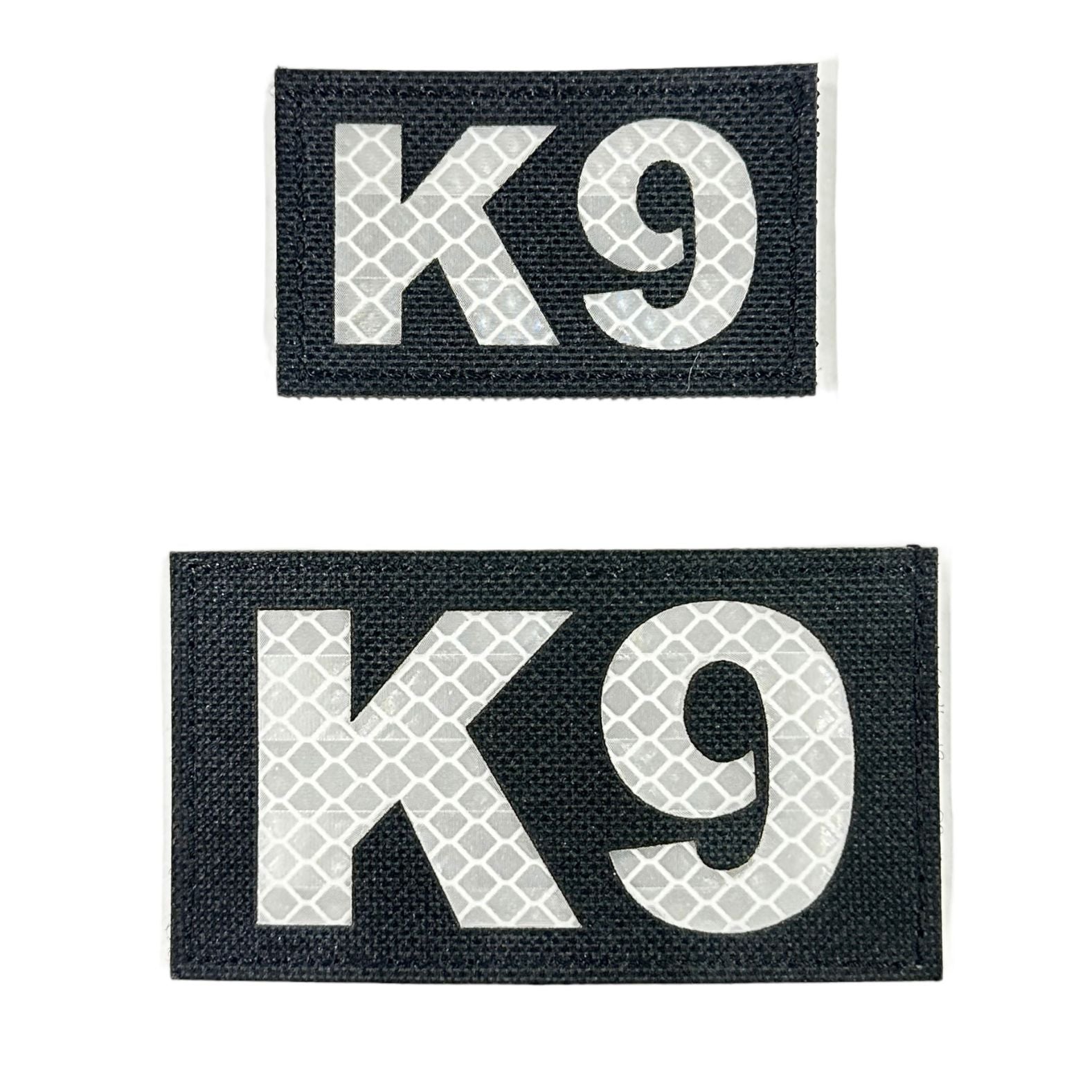 K9 Laser Cut Reflective Morale Patch in Black - kiloninerpets