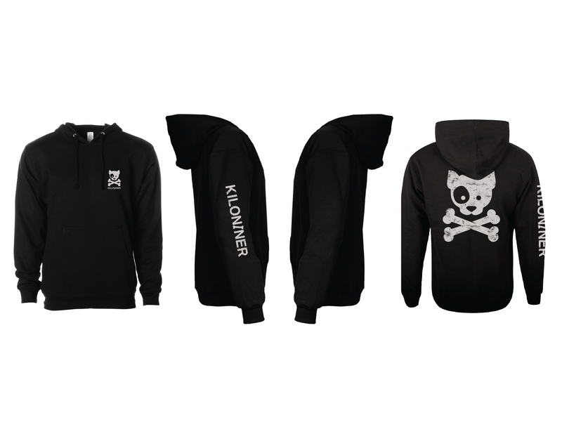 Reflective Ink Subdued Dog and Crossbones Hoodie