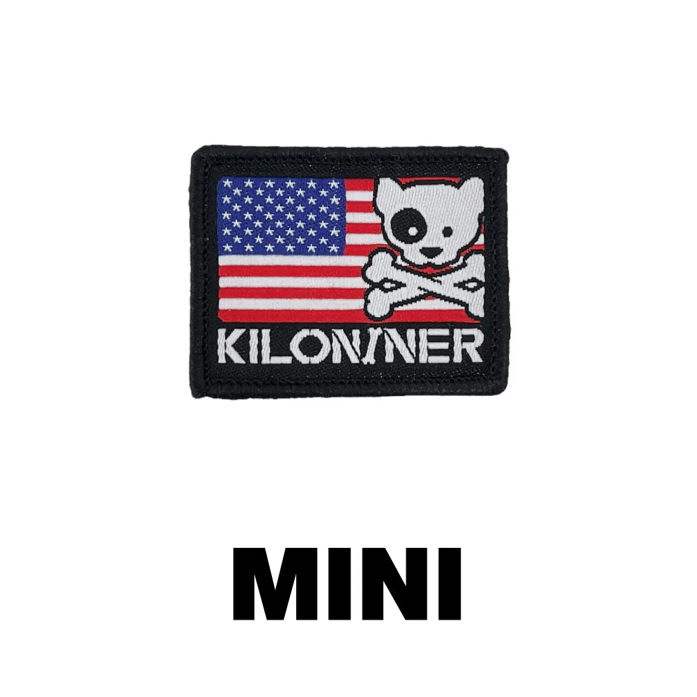 MINI FREEDOM DOG & CROSSBONES LOGO Woven Morale Patch - kiloninerpets