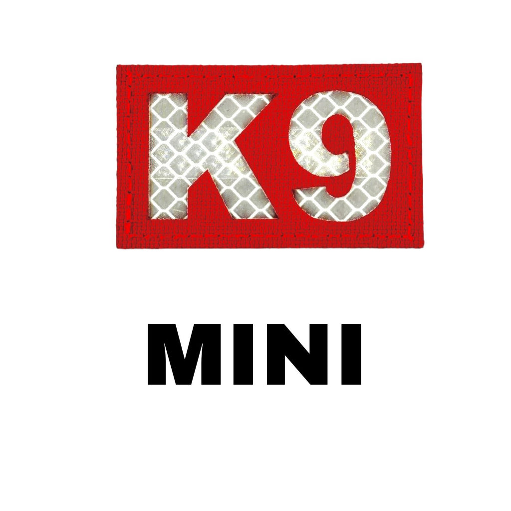 Mini K9 Laser Cut Reflective Morale Patch in Red - kiloninerpets