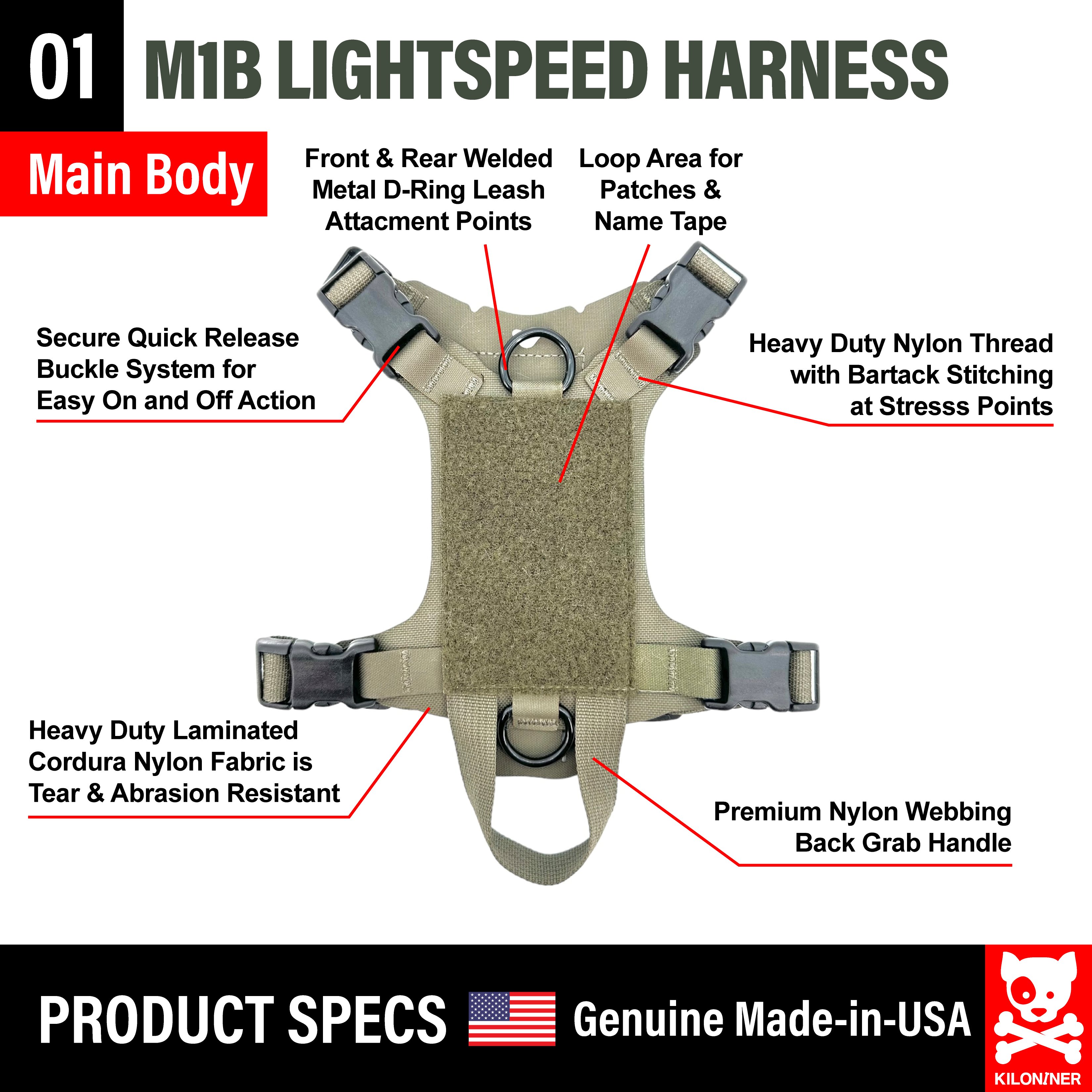 新品未使用キロナイナーハーネスM1LightSpeed KILONINER（キロナイナー）2023モデル M1 Light Speed Harness