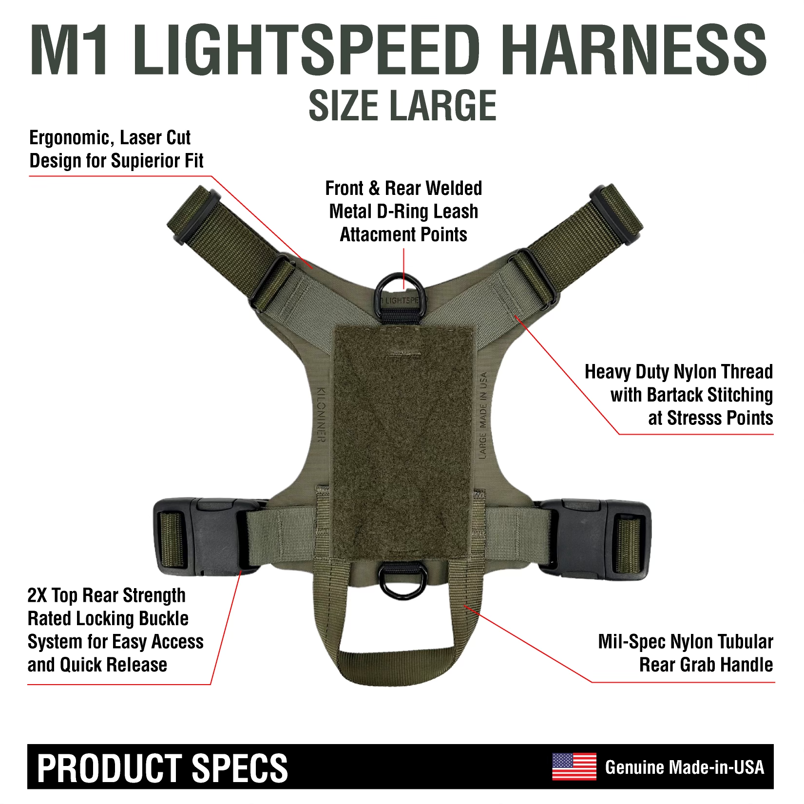 M1 Lightspeed Harness for Large Dogs | Kiloniner M1 Lightspeed Harness for Large Dogs | Kiloniner