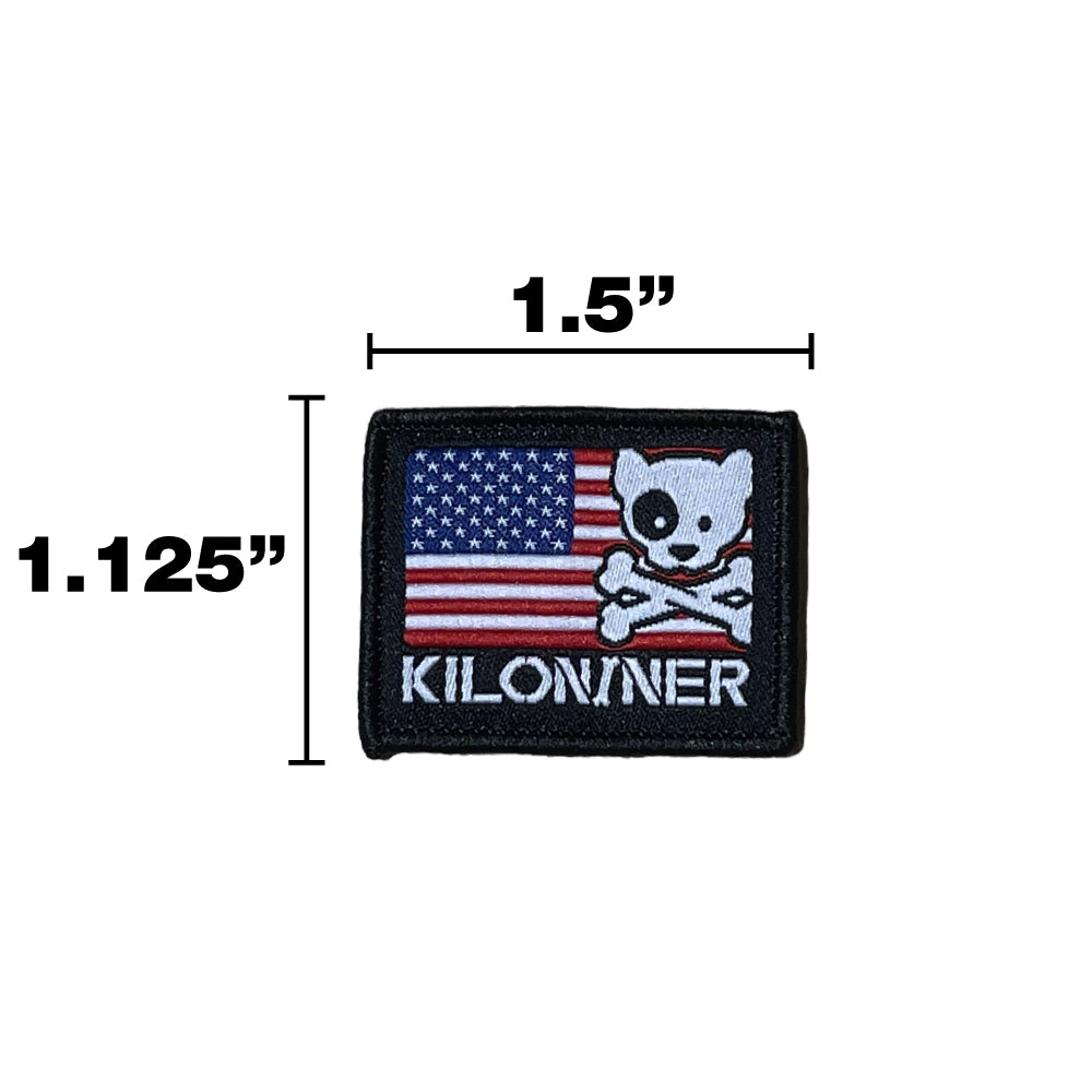 MINI FREEDOM DOG & CROSSBONES LOGO Woven Morale Patch - kiloninerpets