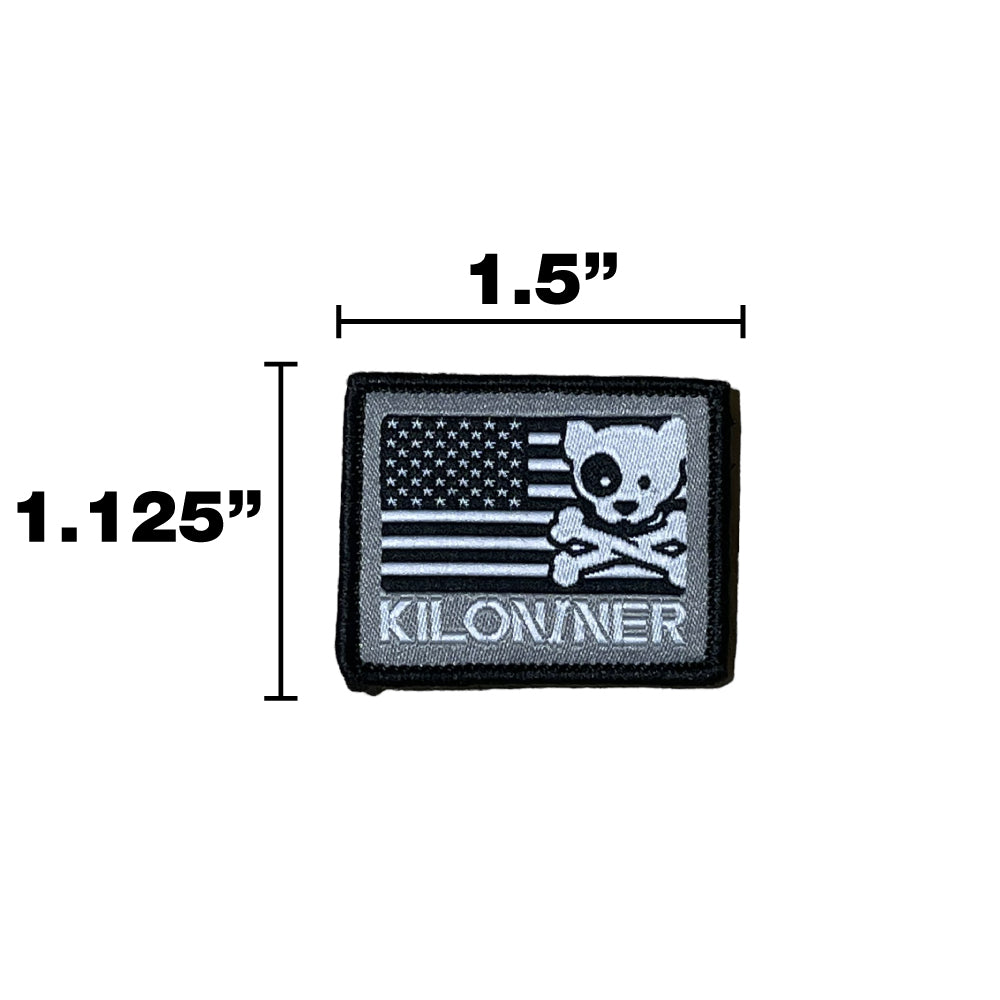 MINI FREEDOM DOG & CROSSBONES LOGO Woven Morale Patch - kiloninerpets