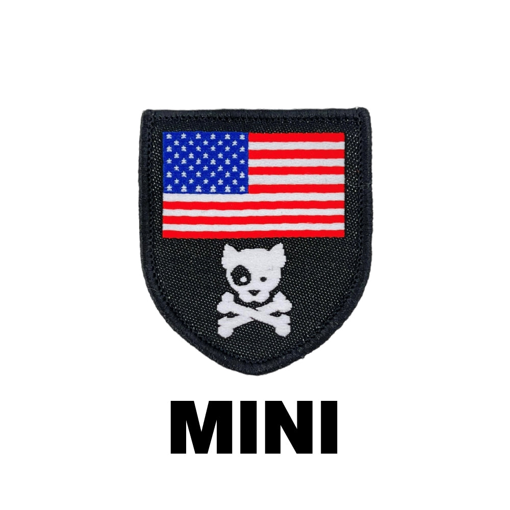 MINI AMERICAN DOG & CROSSBONES SHIELD Morale Patch - kiloninerpets